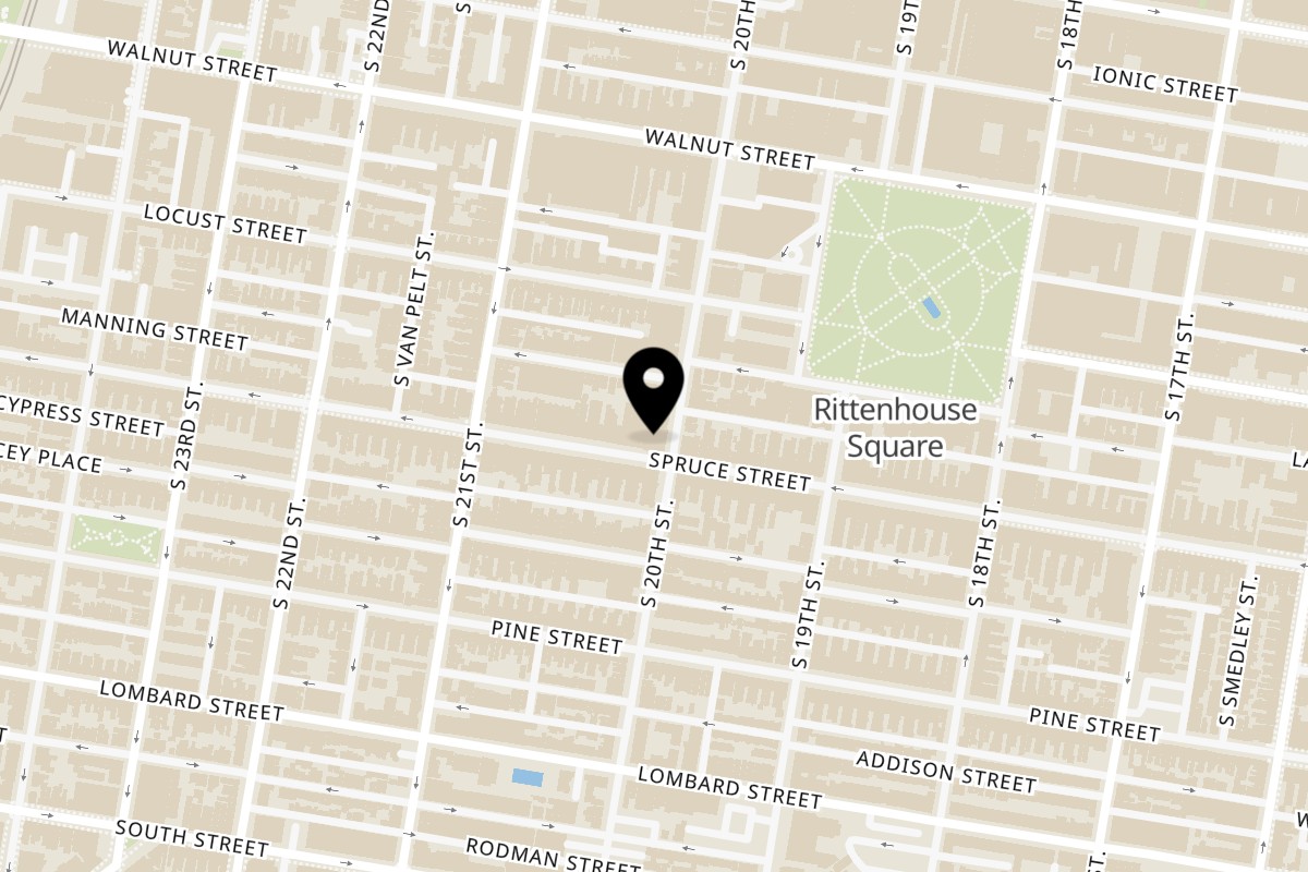 Map showing the location of The Royal Indian Cuisine on 272 S 20th St in Philadelphia